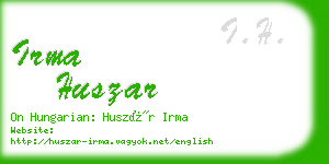 irma huszar business card